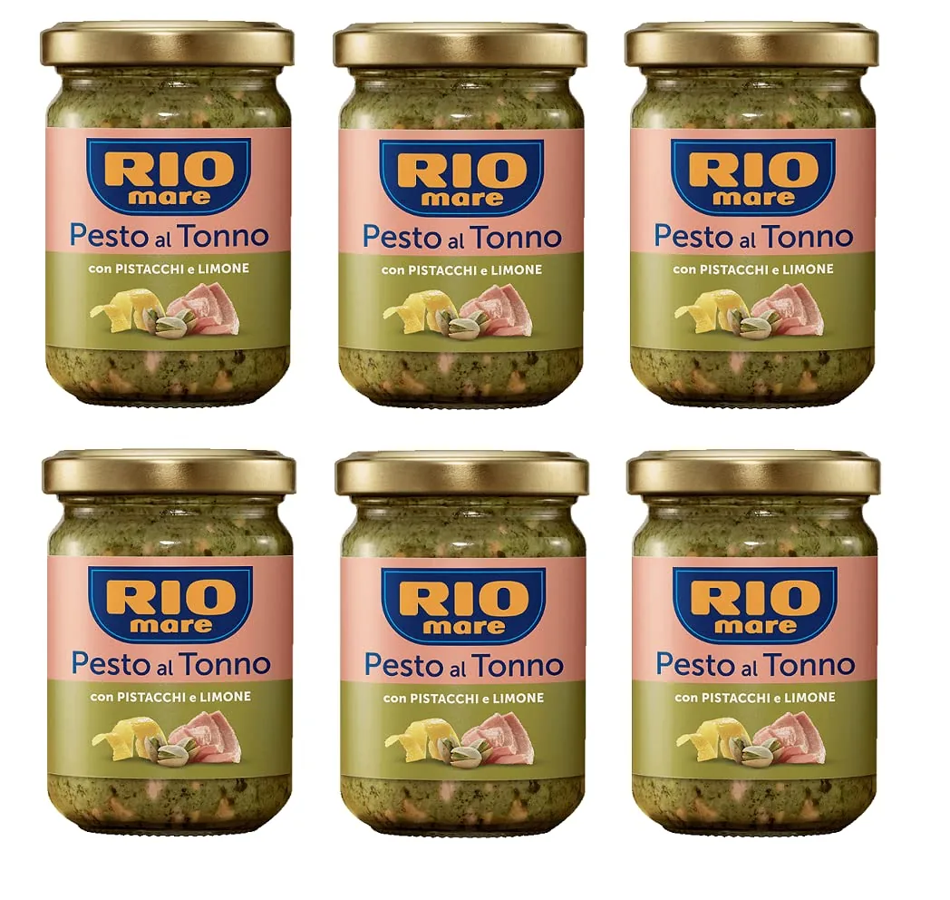 6x Rio Mare Pesto Al Tonno Con Pistacchi E Limone Pesto Au Thon Avec Pistaches Et Citron 130 G