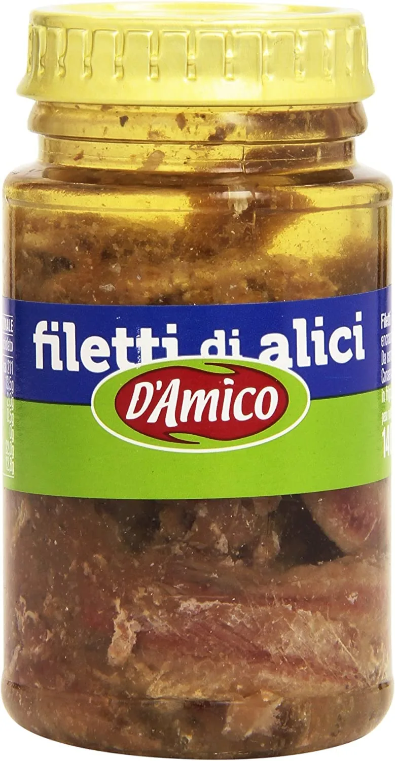 D'amico Filetti Di Alici In Olio Di Semi Di Girasole Filets D'anchois À L'huile De Tournesol 140 G