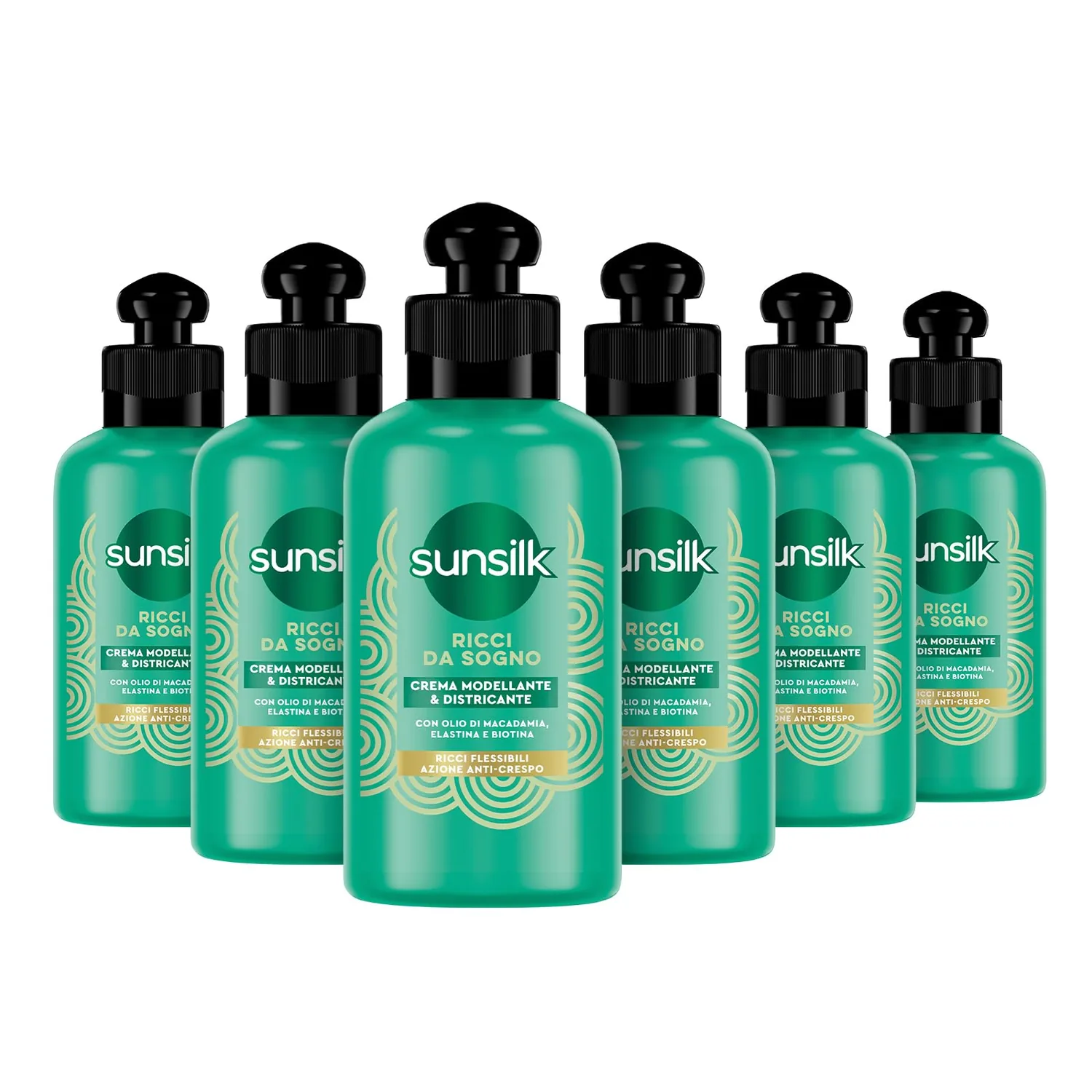Sunsilk, Lot De 6 Crèmes Démêlantes Pour Boucles De Rêve, Sans Rinçage, Formule Active Fusion Avec Huile De Macadamia, Élastine Et Biotine, 200 Ml