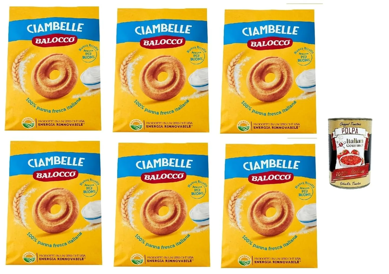 Balocco Ciambelle Biscotti, Biscuits Pour Le Petit Déjeuner, 6x 700g Biscuits Cookies For Breakfast + Italian Gourmet Polpa 400g