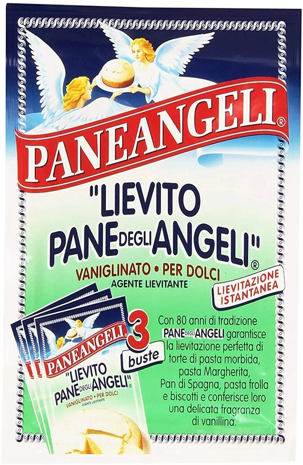 Paneangeli Lievito Vanigliato Per Dolci Istantaneo 12 Pezzi Da 48 Grammi