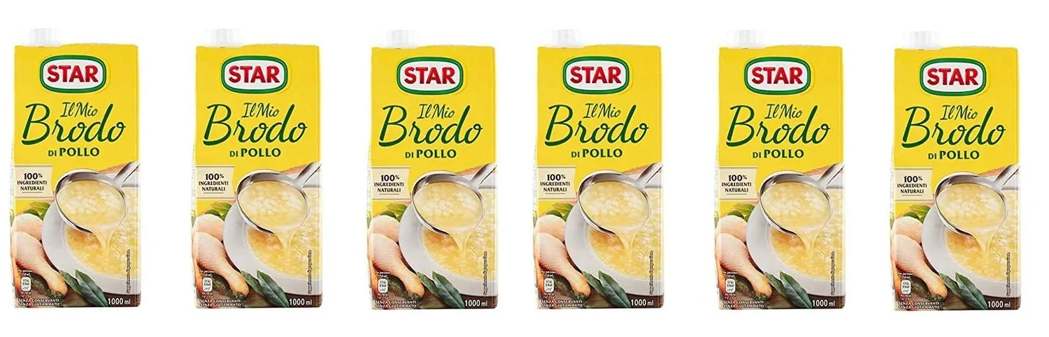 Star Brodo Pollo Broth Lot De 6 Bouillons Liquides Pour Poulet 1 L
