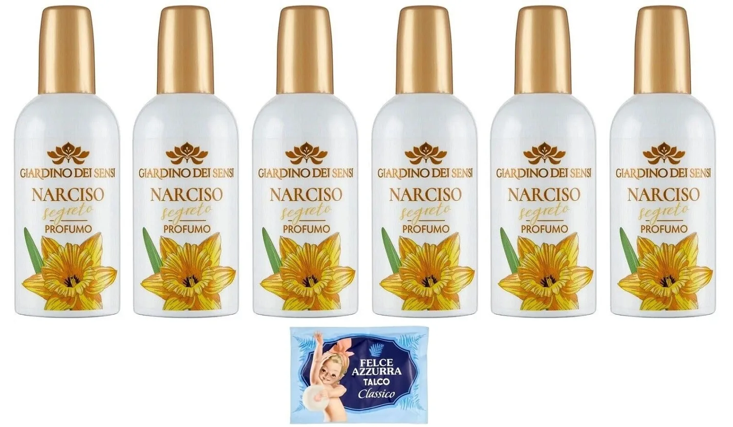 Giardino Dei Sensi Profumo Narciso Segreto Parfum Pour Femme Narcisse Secret 100 Ml + 1 Sachet De Talc Felce Azzurra 100 G
