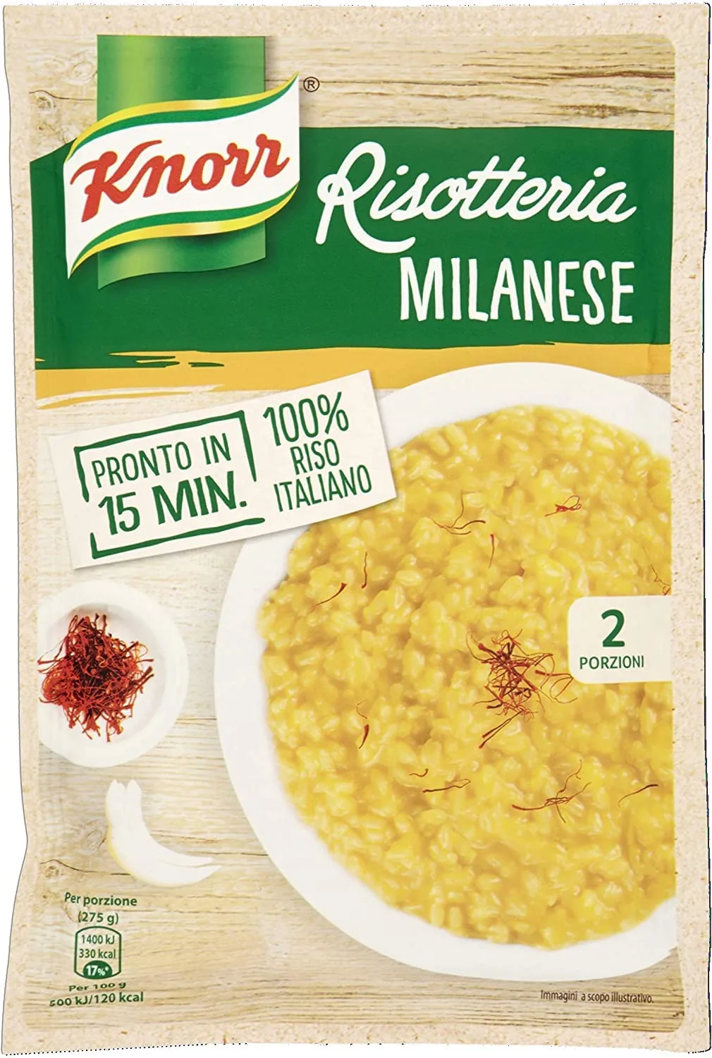 15 X Knorr Risotto Alla Milanese Riz Safran 175 G 100 % Italien Plats Préparés
