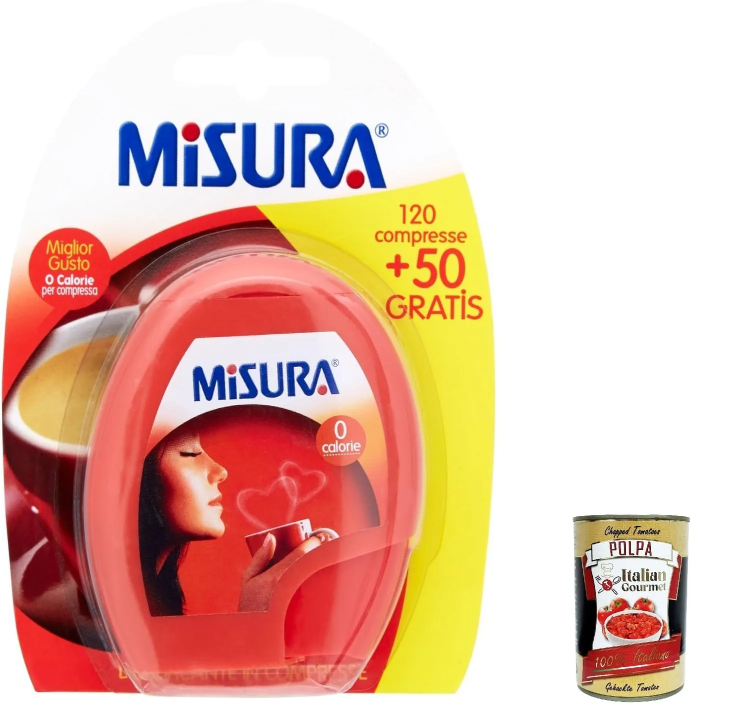 Misura Edulcorante Lot De 12 Succédanés De Table 170 Comprimés 14,45 G + Polpa Gourmet Italien 400 G