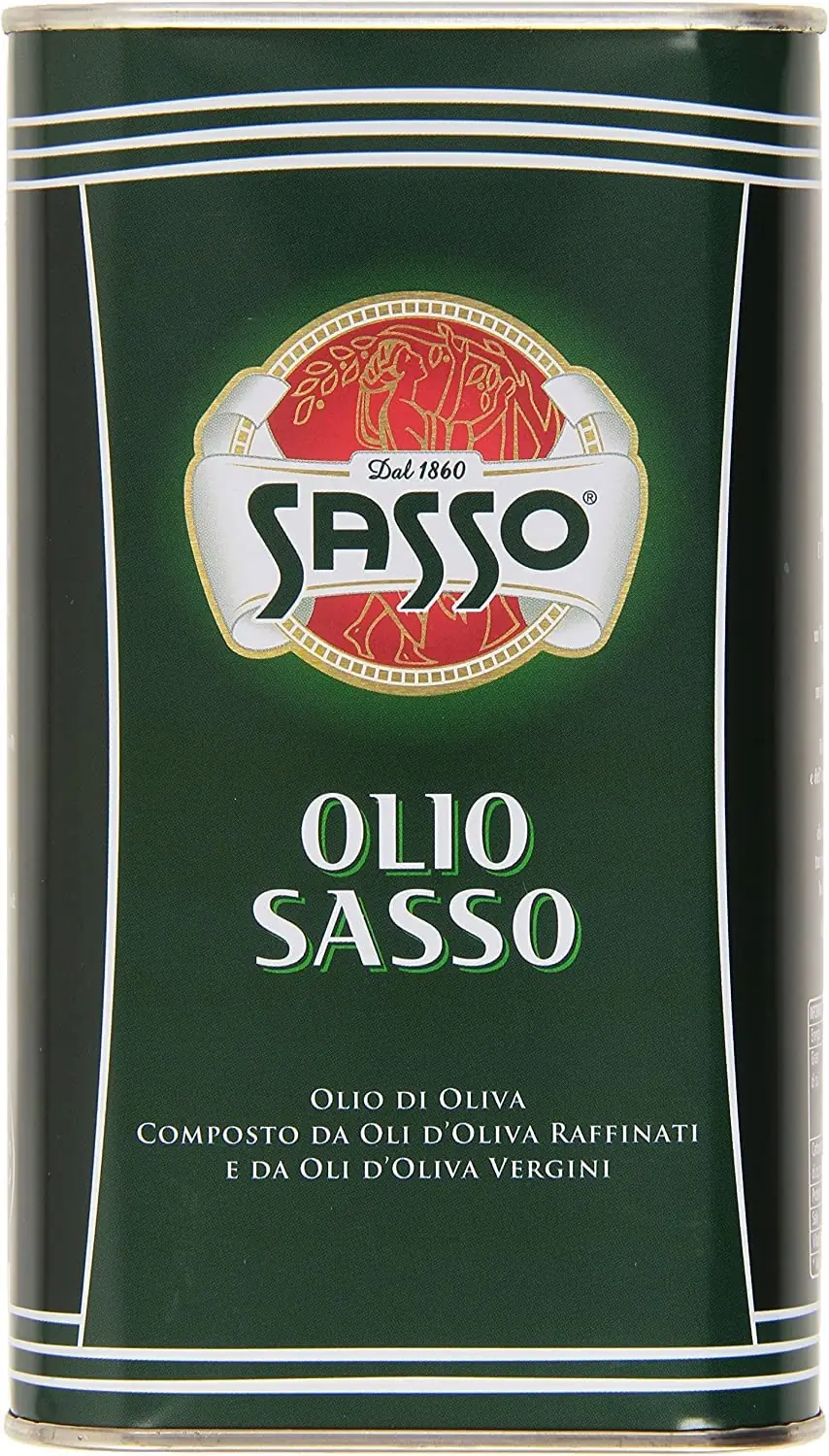 6 X Sasso Olio Extra Vierge D'oliva Huile D'olive 1 L 100% Italienne