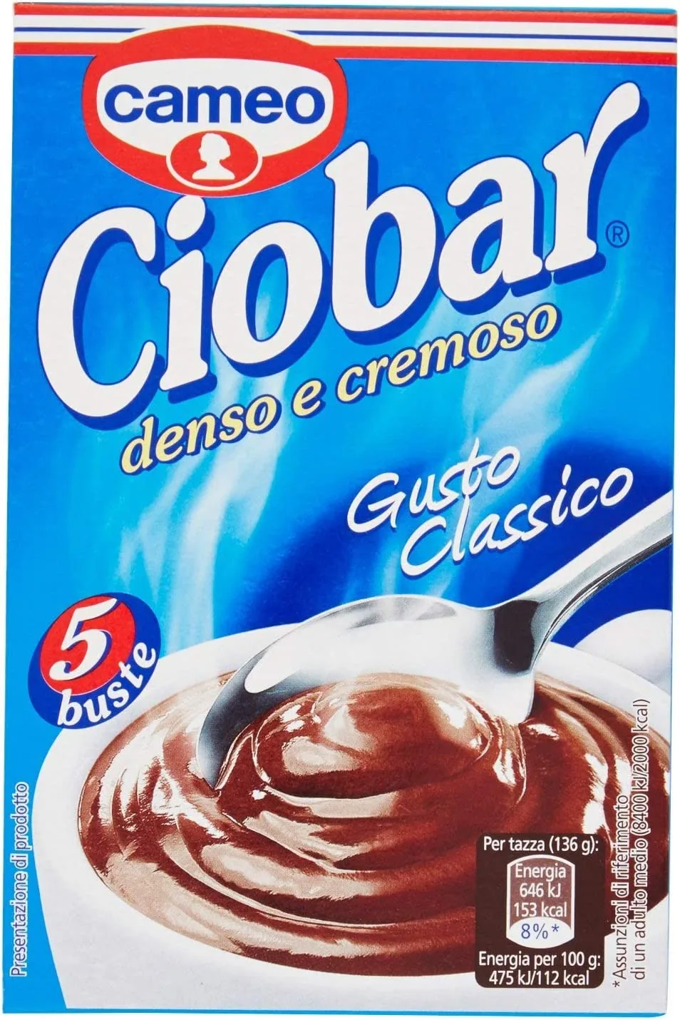 Cameo Ciobar Classico Lot De 12 Paquets De 5 Paquets De 125 G Pour Boissons Au Chocolat Chaud