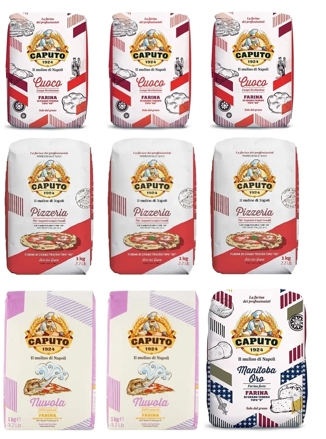 Farina Molino Caputo Nuvola Pizzeria Cuoco Manitoba Farine À Pizza (9 X 1 Kg)