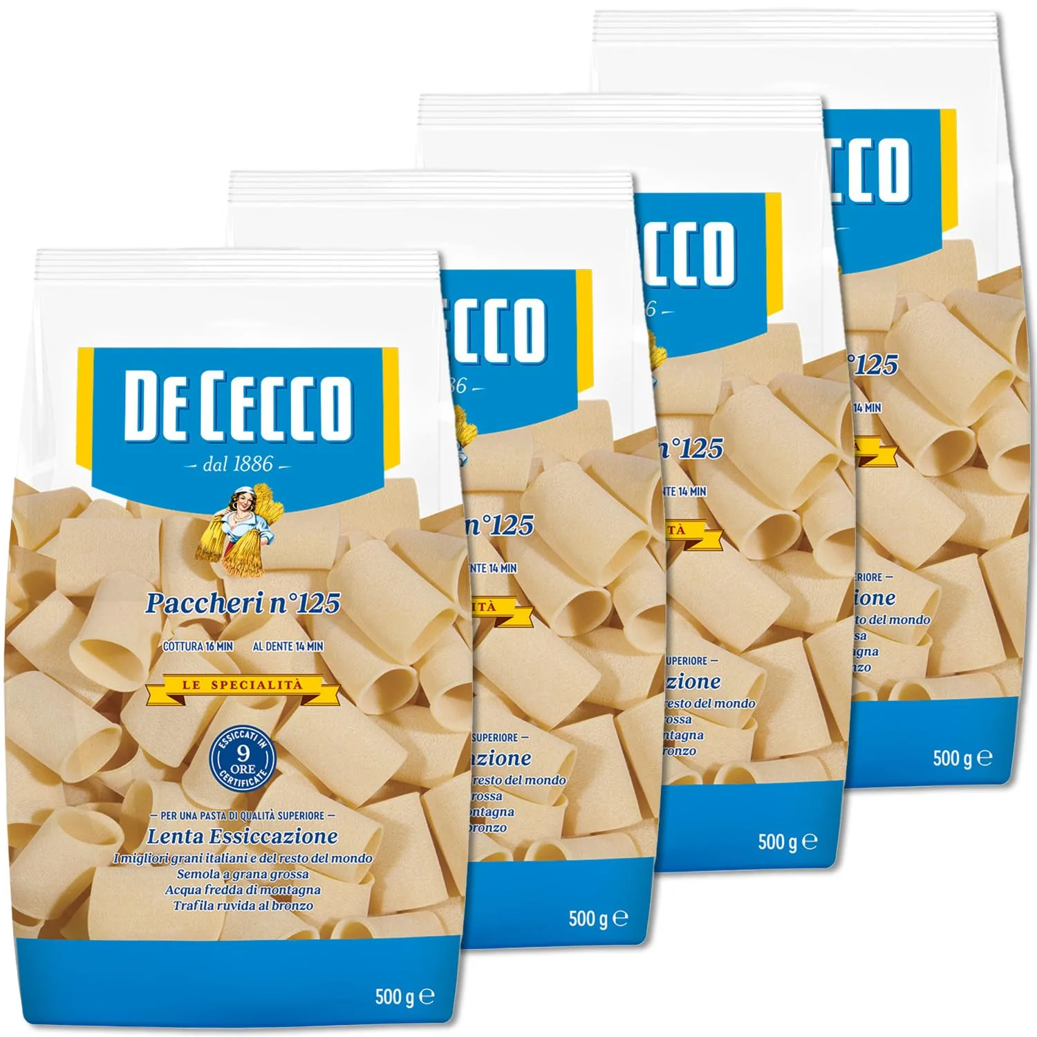 4 Pâtes De Cecco Le Specialita Paccheri N°125 500 G + Italian Gourmet Polpa 400 G