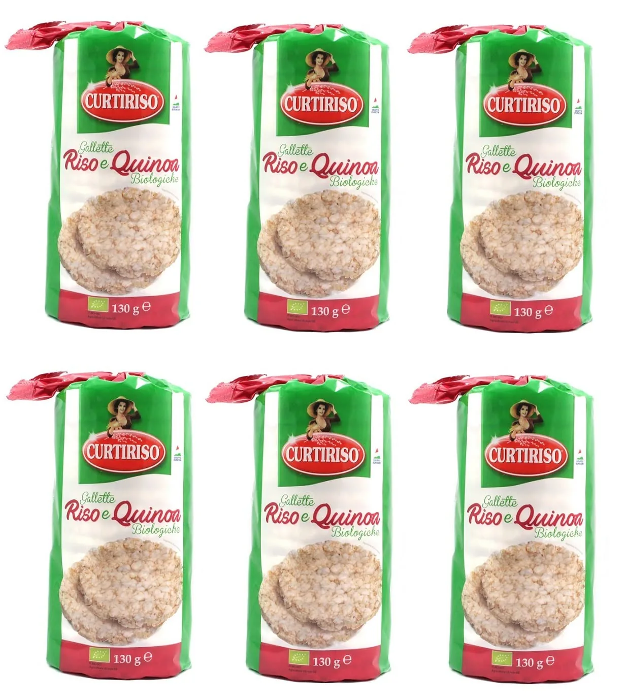 Curtiriso Riso E Quinoa Lot De 6 Gâteaux De Riz Bio Croustillants 130 G De Riz Et De Quinoa
