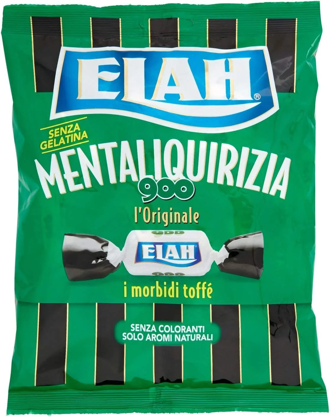 Lot De 3 Taffes Elah Caramelle Toffè Mentaliquirizia 900 Taffes Différentes Menthe Poivrée Bonbons Bonbons Bonbons 150 G