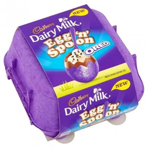 Cadbury Dairy Milk Egg 'n' Spoon Oreo, œufs en chocolat avec crème Oreo de 136g (4 œufs)