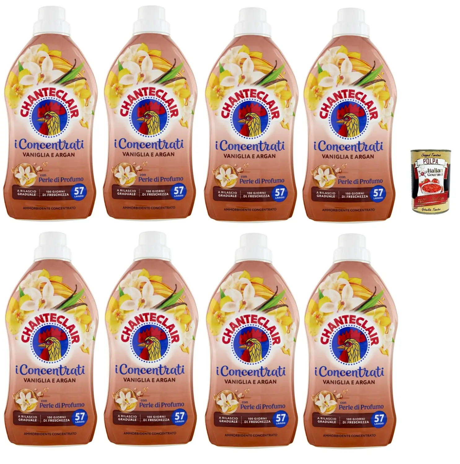 Chante Clair, I Concentrati Ammorbidente Vaniglia E Argan, Adoucissant À La Vanille Et À L'argan 8 X 1140 Ml Parfum Longue Durée 57 Lavages & Itlaian Gourmet Polpa 400 G