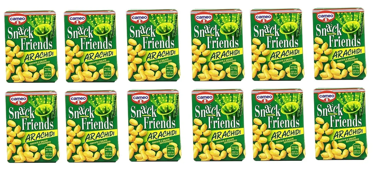 Cameo Snack Friends Arachidi Tostate E Salate Lot De 12 Cacahuètes Grillées Et Salées 40 G