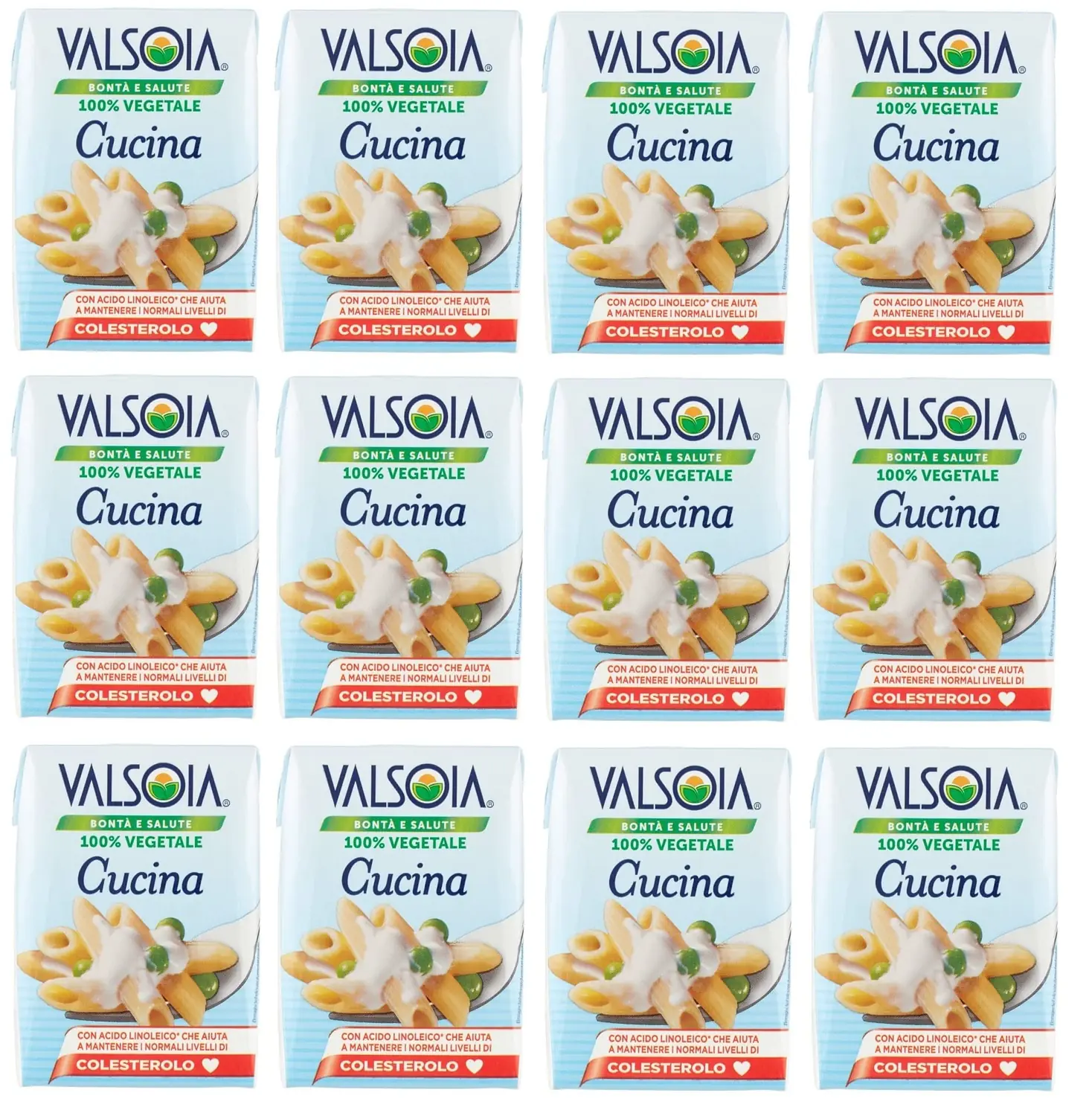 Valsoia Cucina Panna Vegetale - Alternative À Base De Plantes À La Crème De Cuisson - Lot De 12 (12 X 200 Ml)