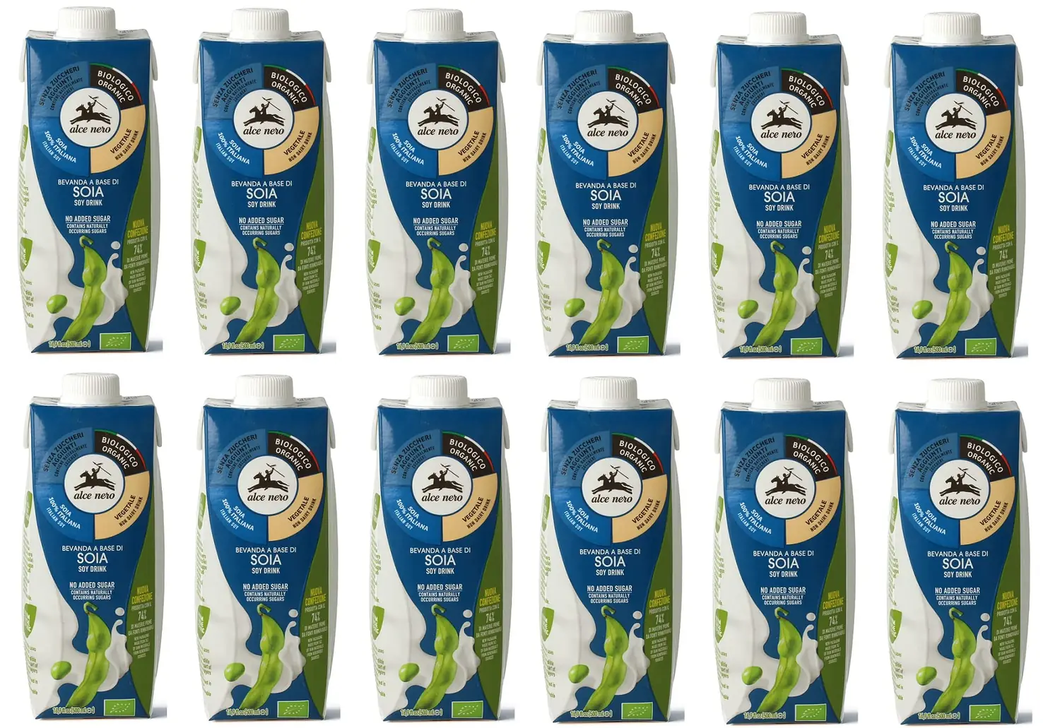 12 X Alce Nero Bevanda Biologica Vegetale A Base Di Soia Biologique Légumes Boisson À Base De Soja 500 Ml Boisson Rafraîchissante Non Alcoolisée