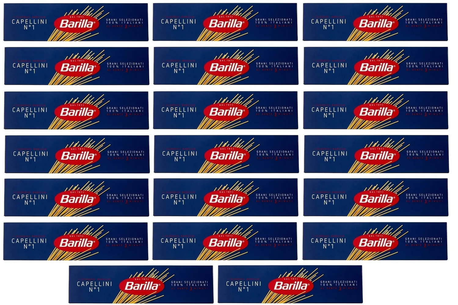 20x Barilla Pasta Capellini Spaghetti N°1 500g
