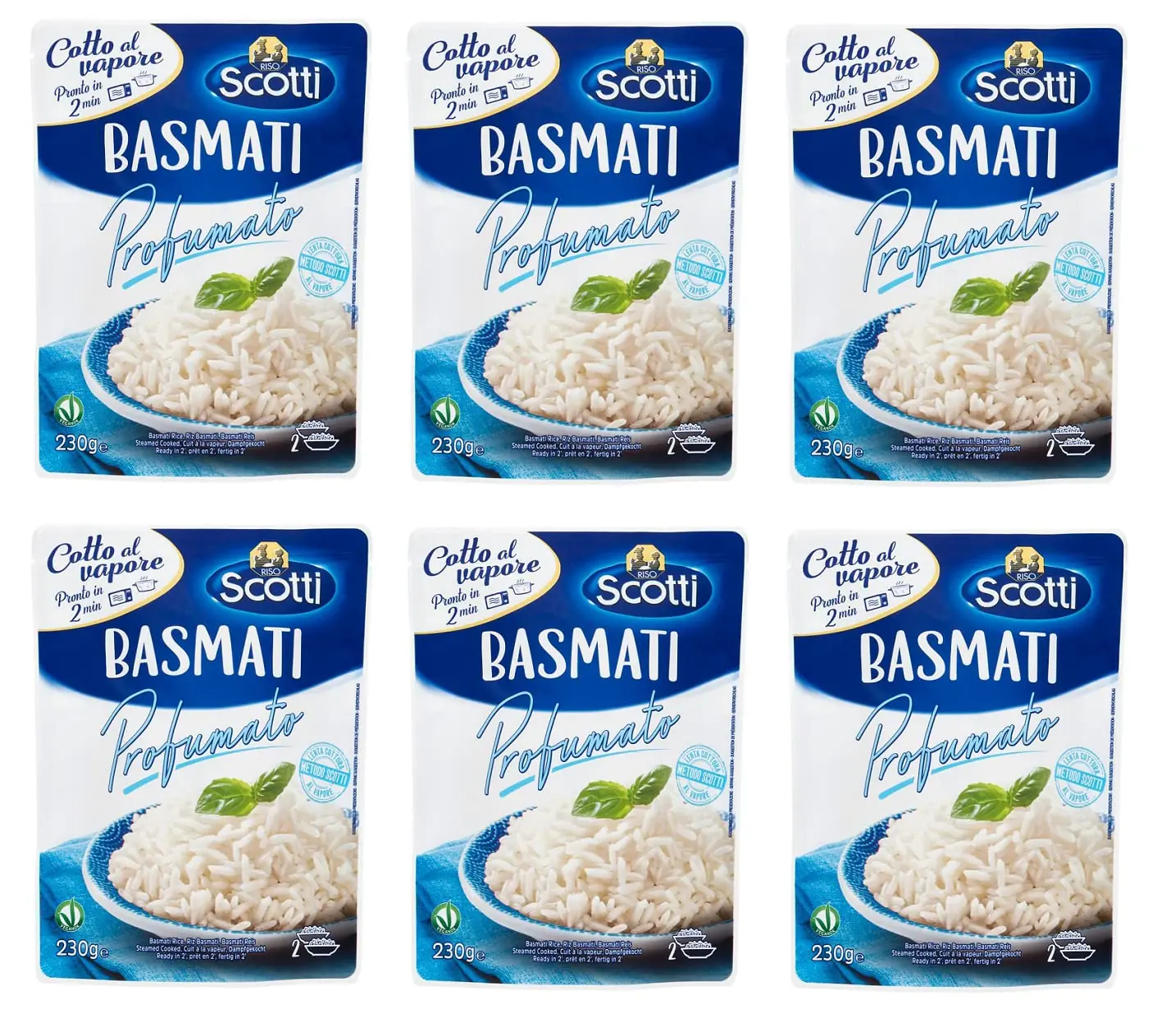 Riso Scotti Basmati Profumato Lot De 6 Sachets De Riz Basmati Parfumé Prêt À La Vapeur 230 G