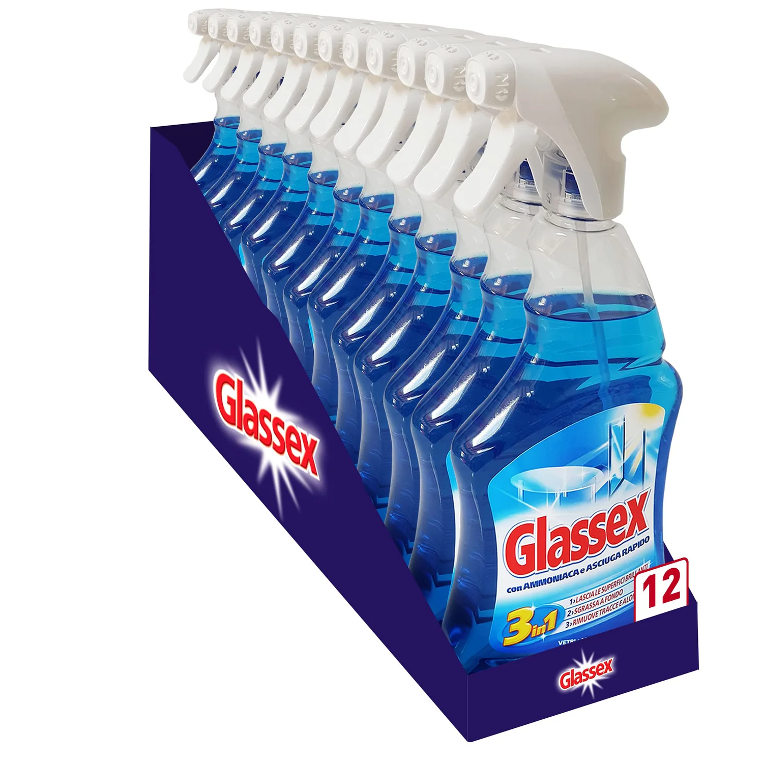 Glassex Nettoyant Pour Vitres, Ammoniaca, 12