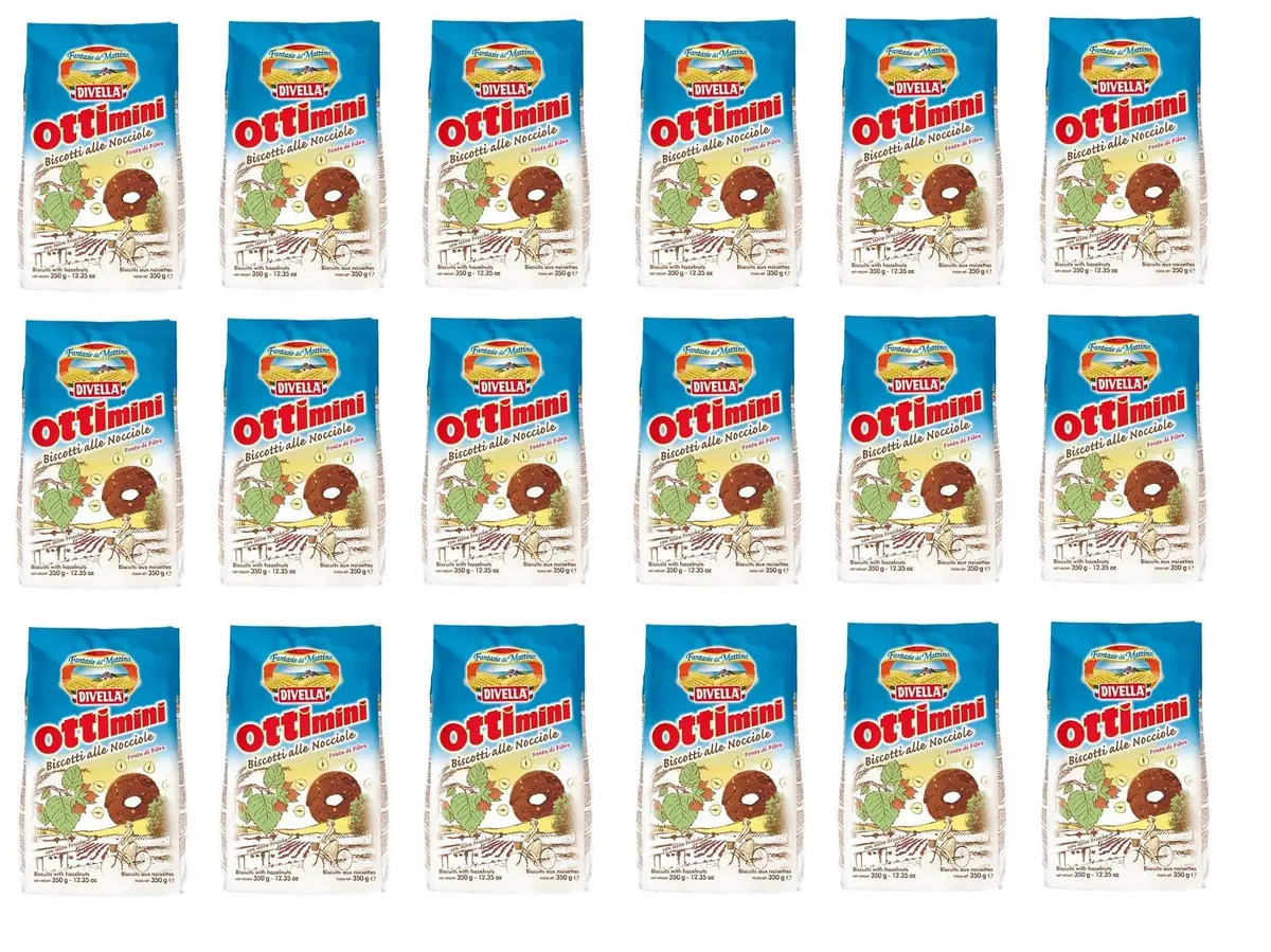 Divella Ottimini Alle Nocciole Lot De 18 Biscuits Sablés Aux Noisettes 350 G
