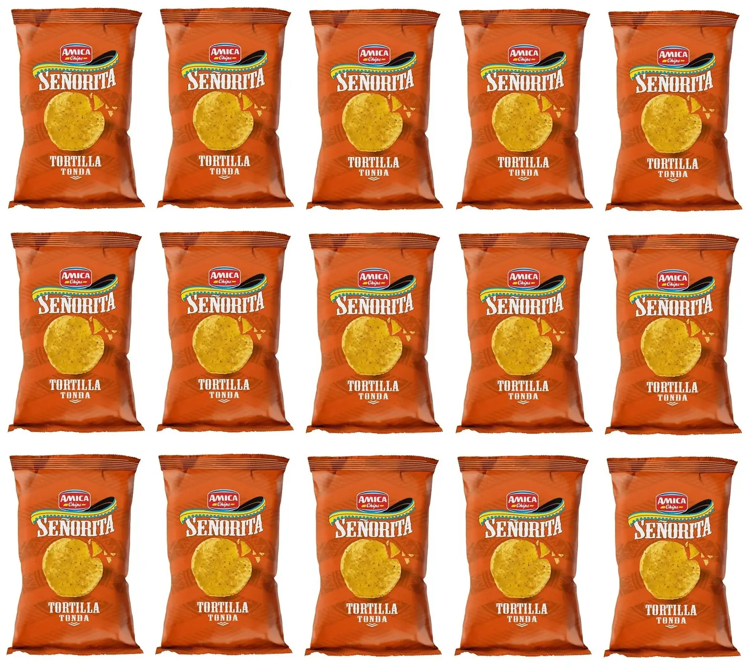Amica Chips Señorita Tortilla Tonda Lot De 15 Collations De Maïs Salées 185 G