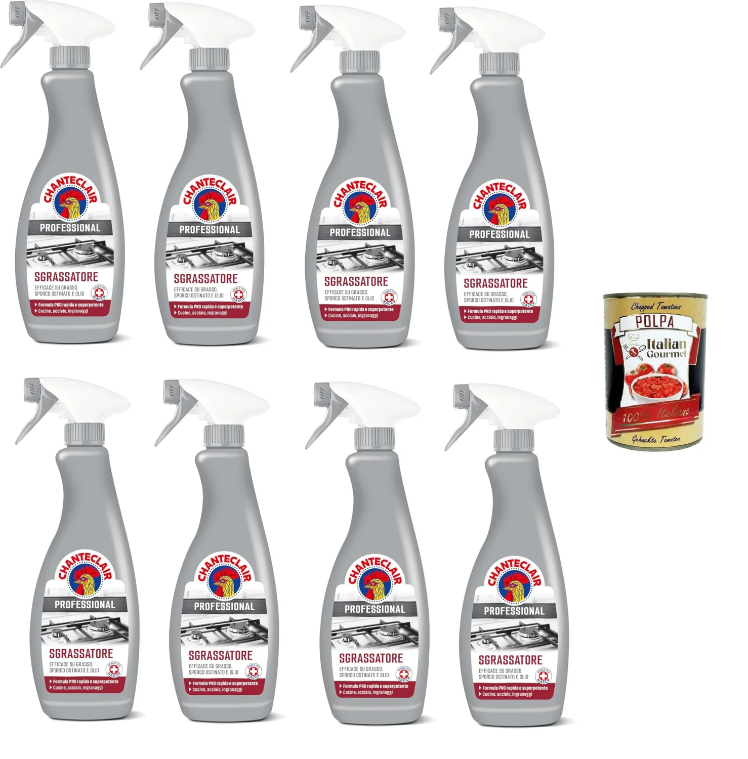 Chanteclair Professional Sgrassatore Dégraissant Professionnel 8 X 700 Ml + Italian Gourmet Polpa 400 G