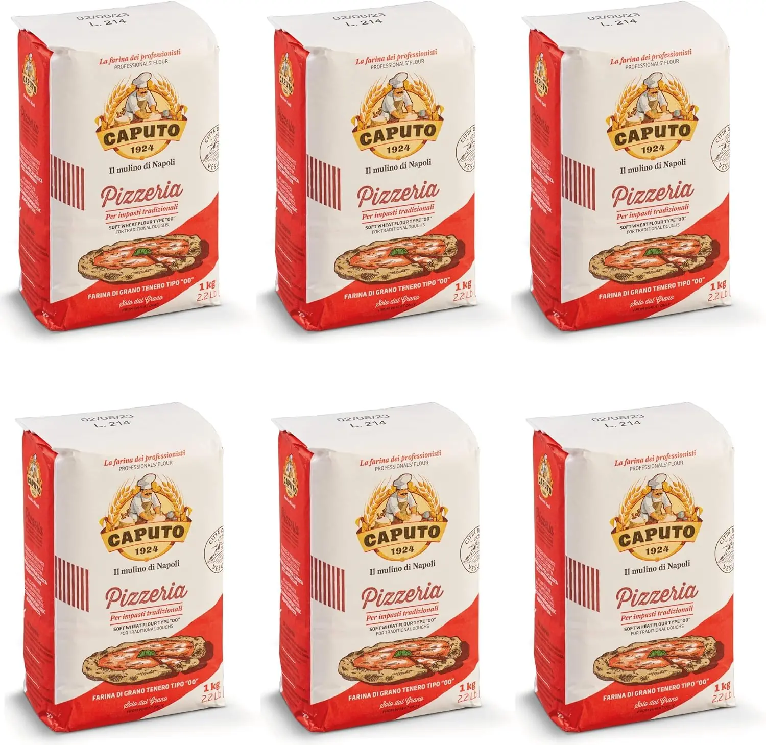 Molino Caputo Pizzeria By Pizza Napoli Lot De 6 Paquets De Farine De 1 Kg