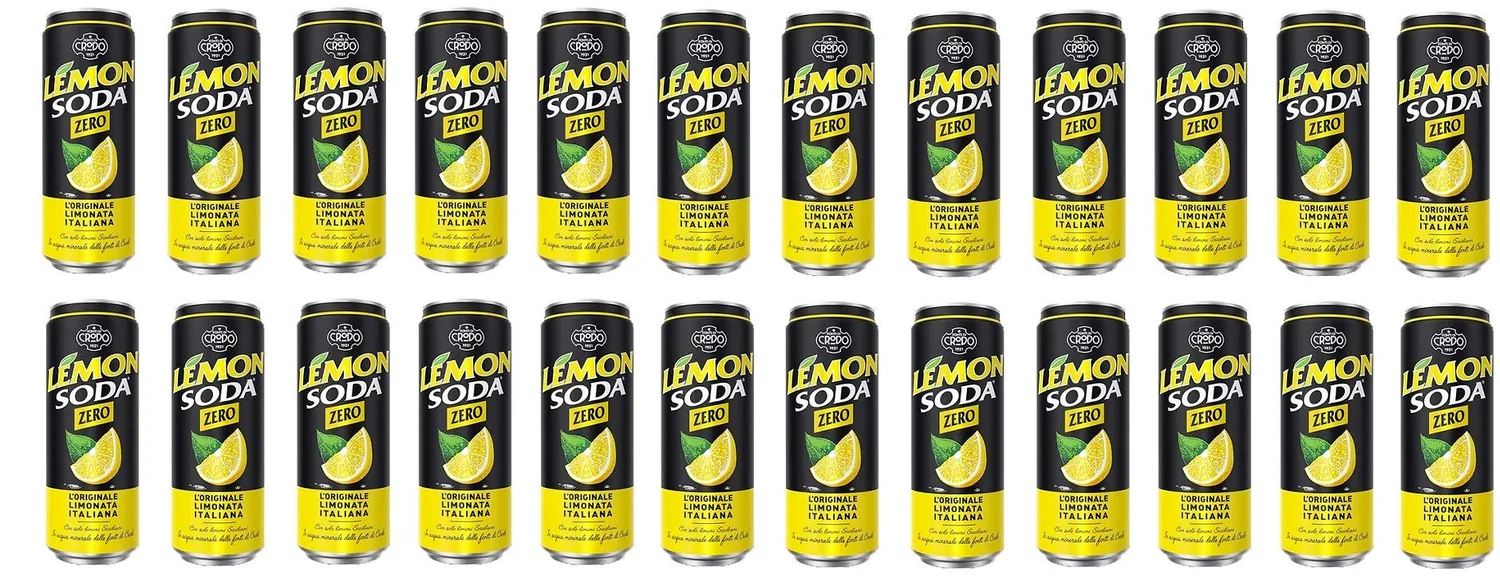 24x Canette De Lemonsoda Zero 330ml Campari Group Lemon Soda Lemon Italian