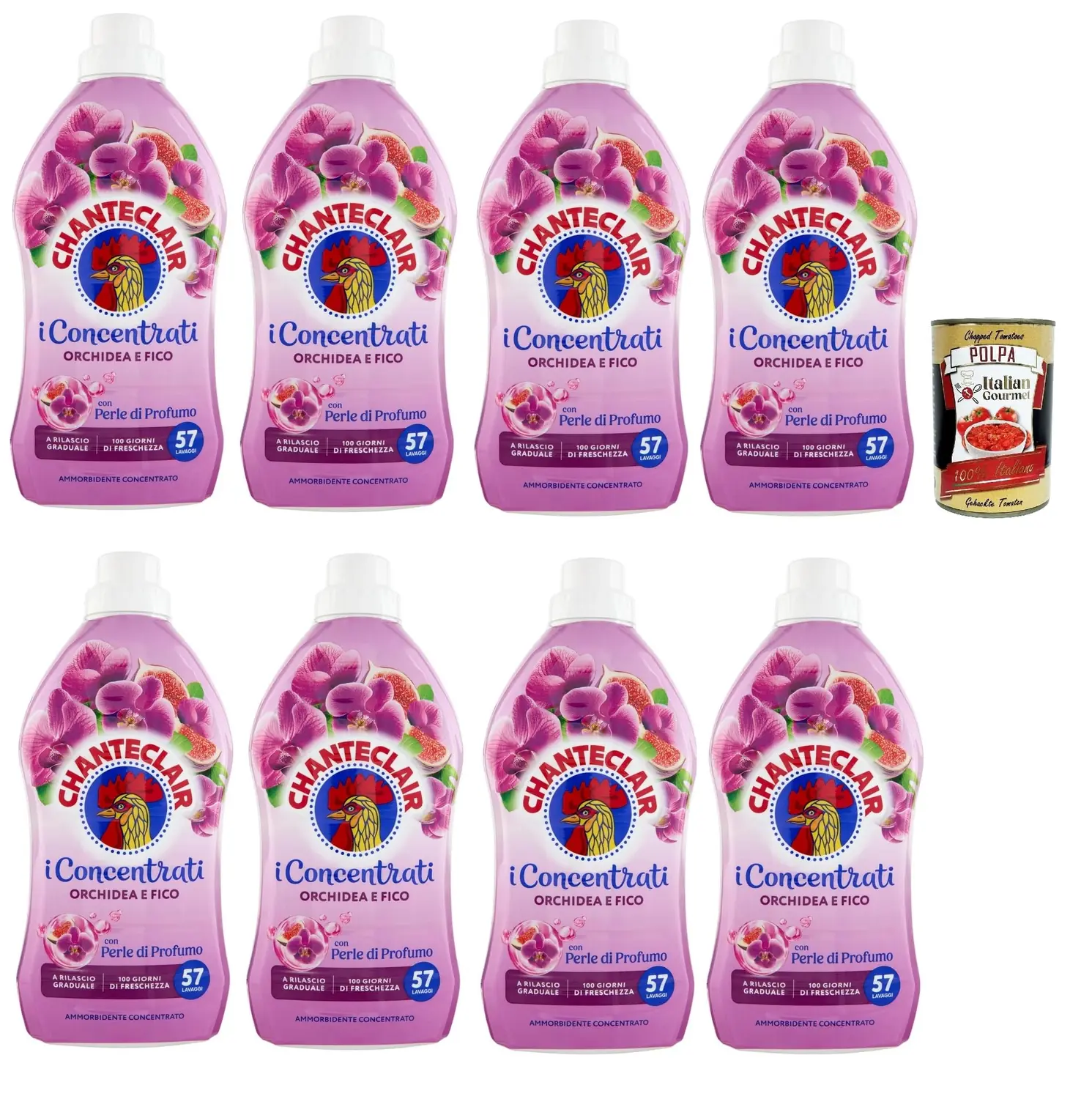 Chante Clair, I Concentrati Ammorbidente Ammorbidente E Fico, Adoucissant Avec Orchidée Et Fig 8 X 1140 Ml Parfum Longue Durée 57 Lavages + Itlaian Gourmet Polpa 400 G