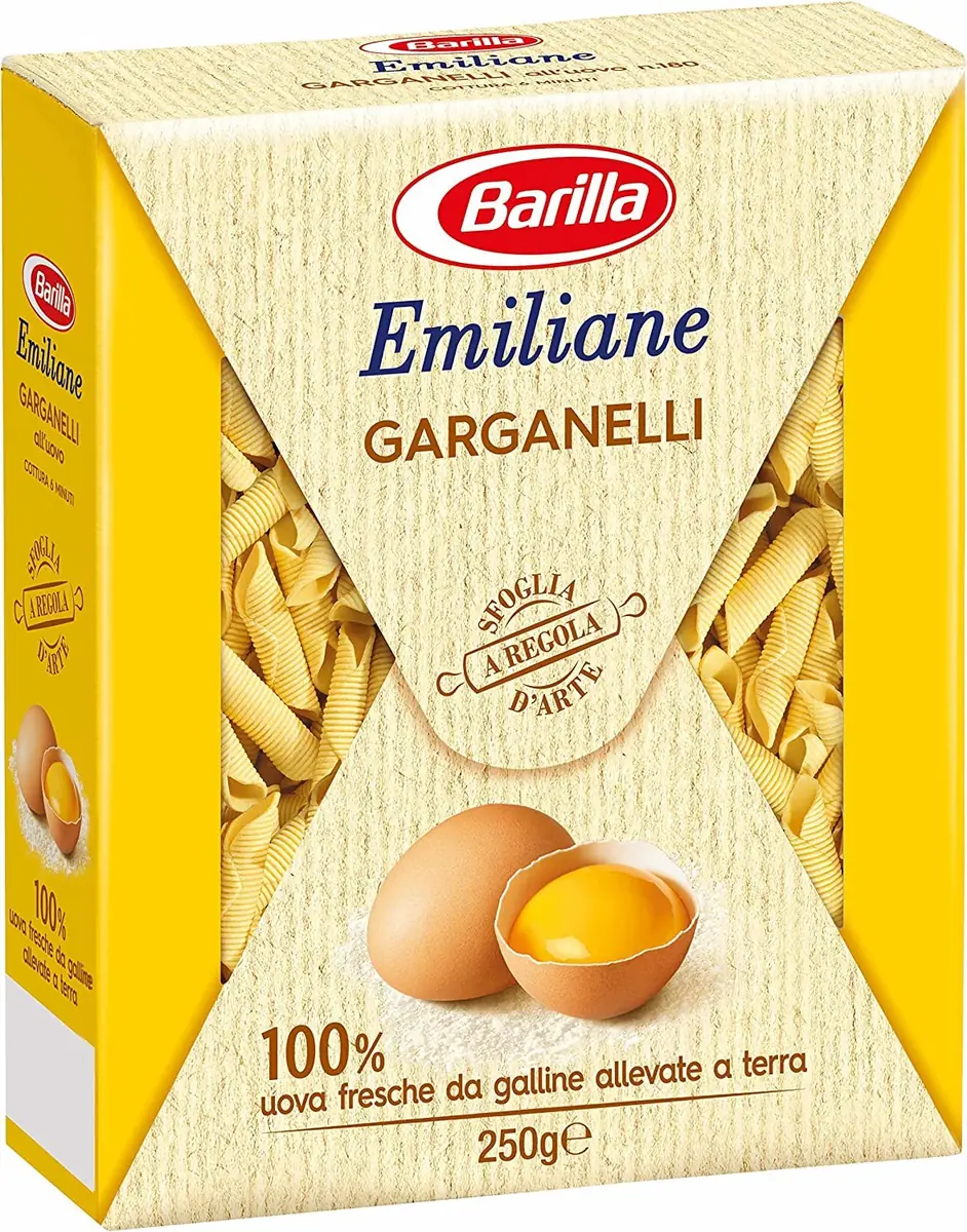 Lot De 10 Pâtes Barilla All'uovo Emiliane Garganelli N° 180 Avec Œuf 250 G