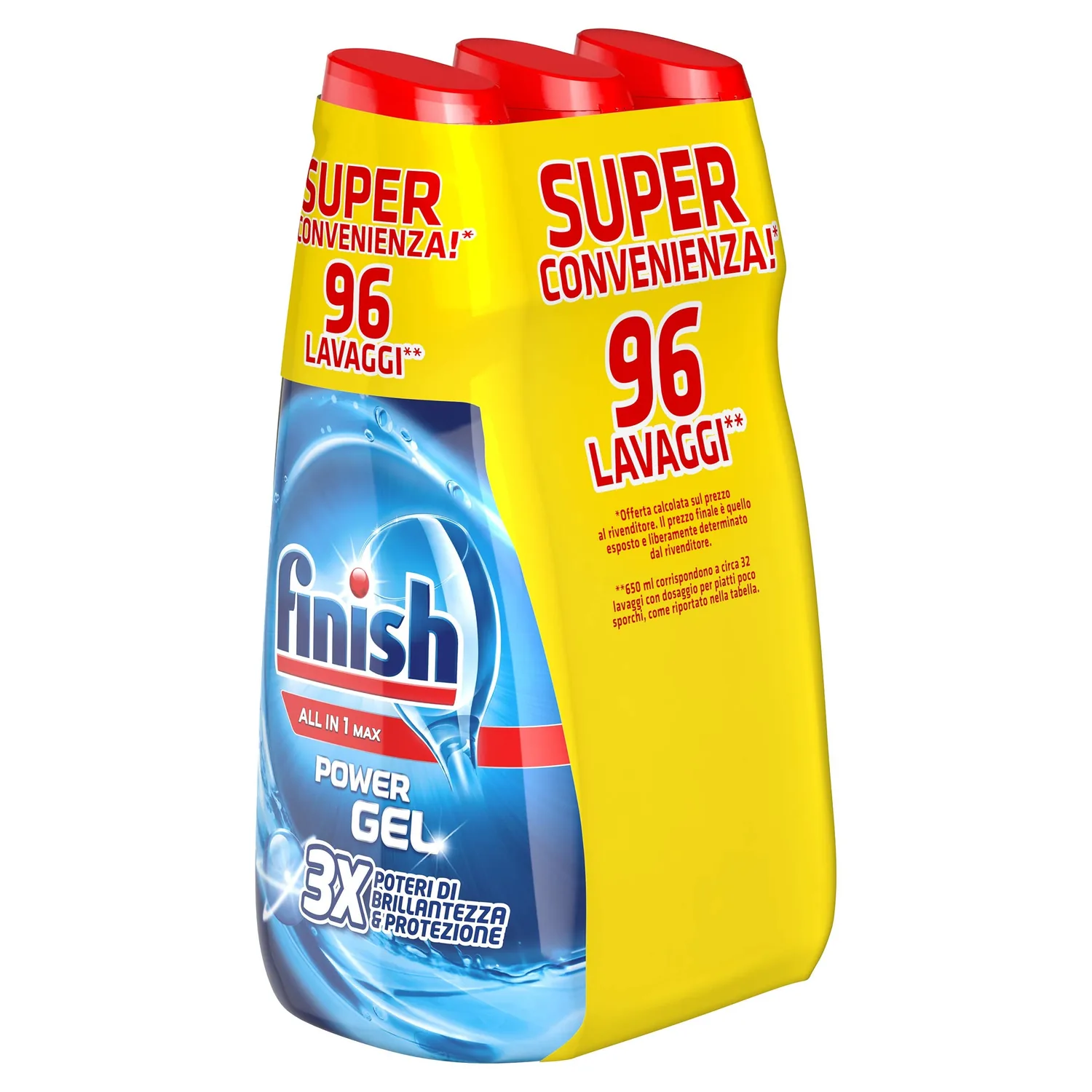 Finish - Powergel - 650 Ml X 3 Normal