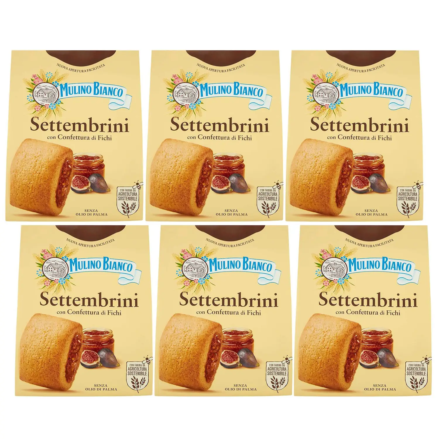 Mulino Bianco Settembrini -Sablés Italiens À La Confiture De Figues 300g (Settembrini, X6)