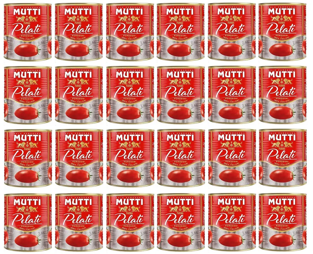 Mutti Pomodori Pelati Lot De 24 Tomates Pelées 100 % Italiennes 800 G