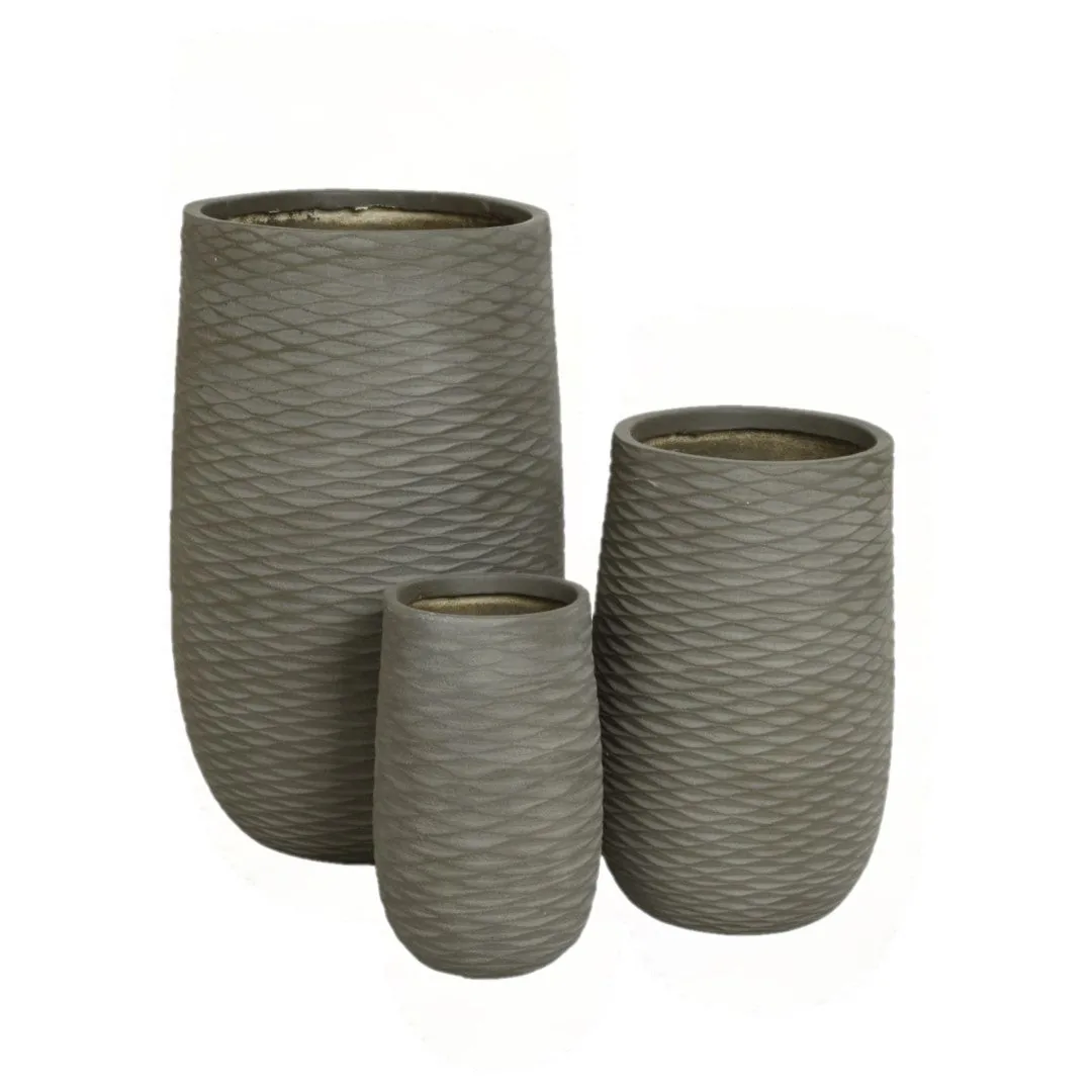 Cody Conico in Fiberclay Taupe - Vaso in resina da esterno