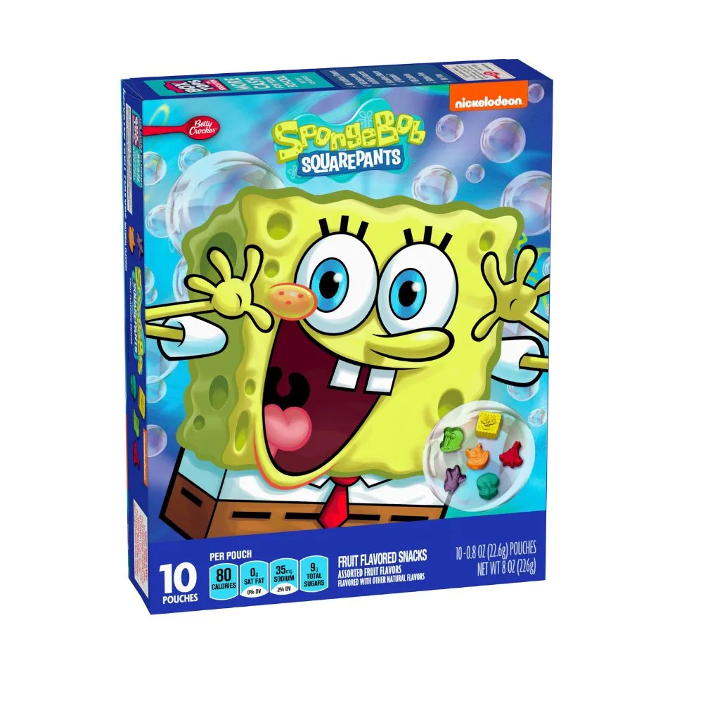 Betty Crocker Spongebob Fruit Flavored Snack, bonbons aux fruits de 226g