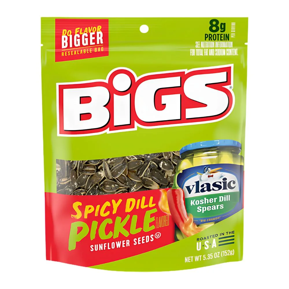 Graines de tournesol Bigs Spicy Dill Pickle, graines de tournesol au goût de cornichon épicé de 152g