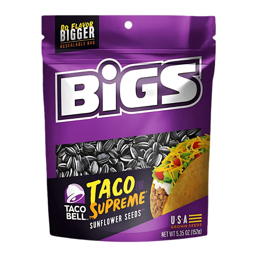Bigs Sunflower Seeds Taco Supreme, graines de tournesol au goût de taco de 152g