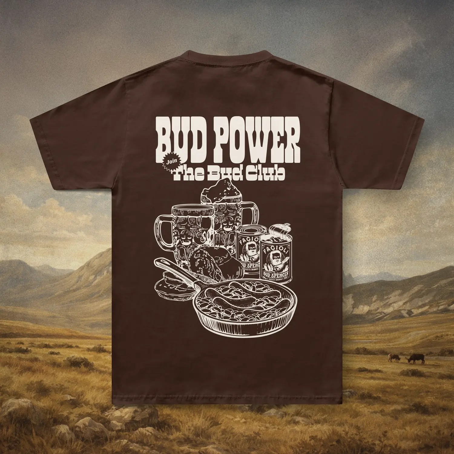 Bud Power - Beer & Sausage T-Shirt (Chocolate)
