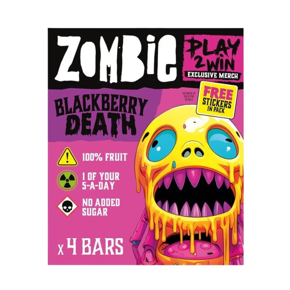 Barres de fruits à la mort de mûre Zombie, barres de fruits pomme et mûre de 100g