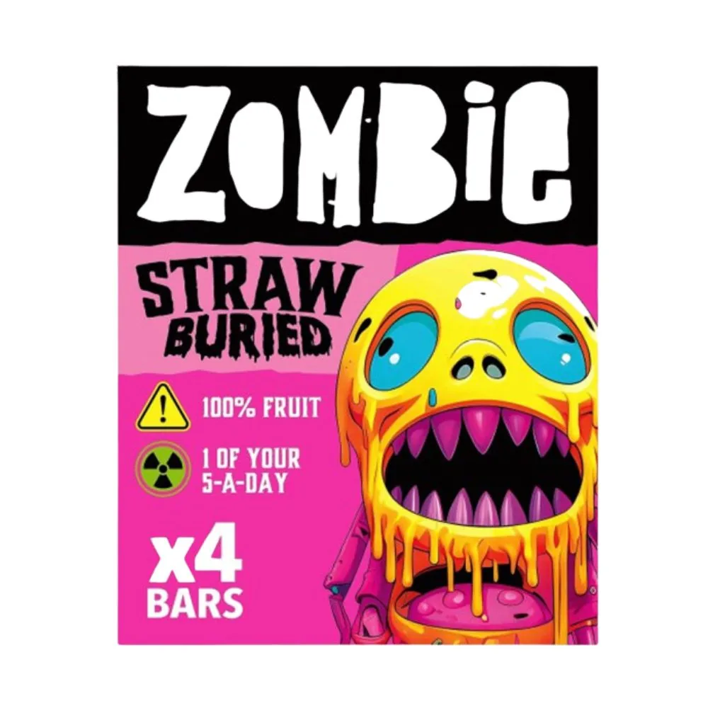 Zombie Straw Buried Fruit Bars, barres de fruits pomme et fraise de 100g