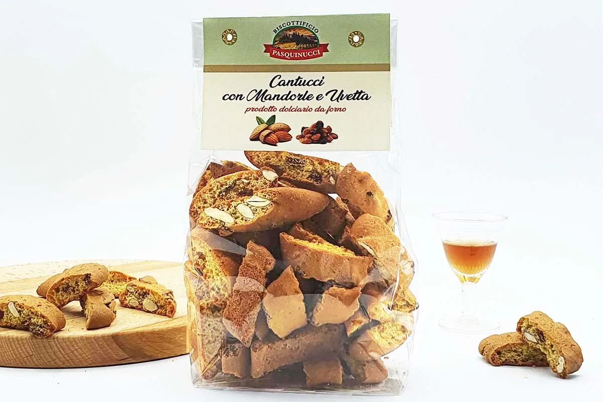 Cantucci con mandorle e uvetta