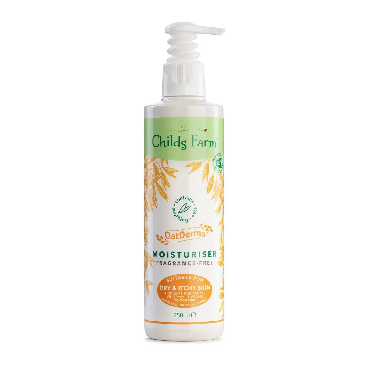 Childs Farm Family OatDerma Moisturiser, Fragrance-Free 250ml