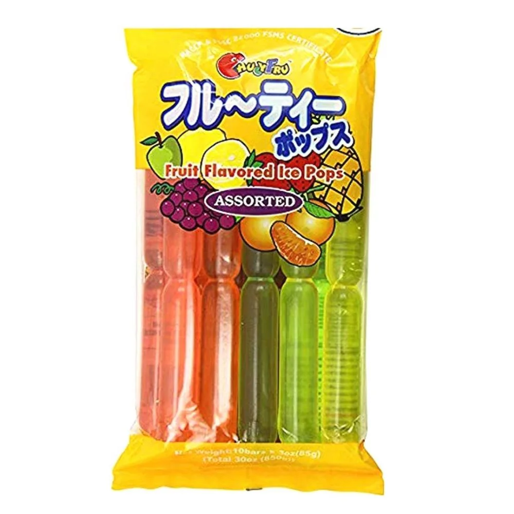 Chuy Fru Glace à l'eau aromatisée aux fruits assortis, glaces à la gelée de fruits de 850g