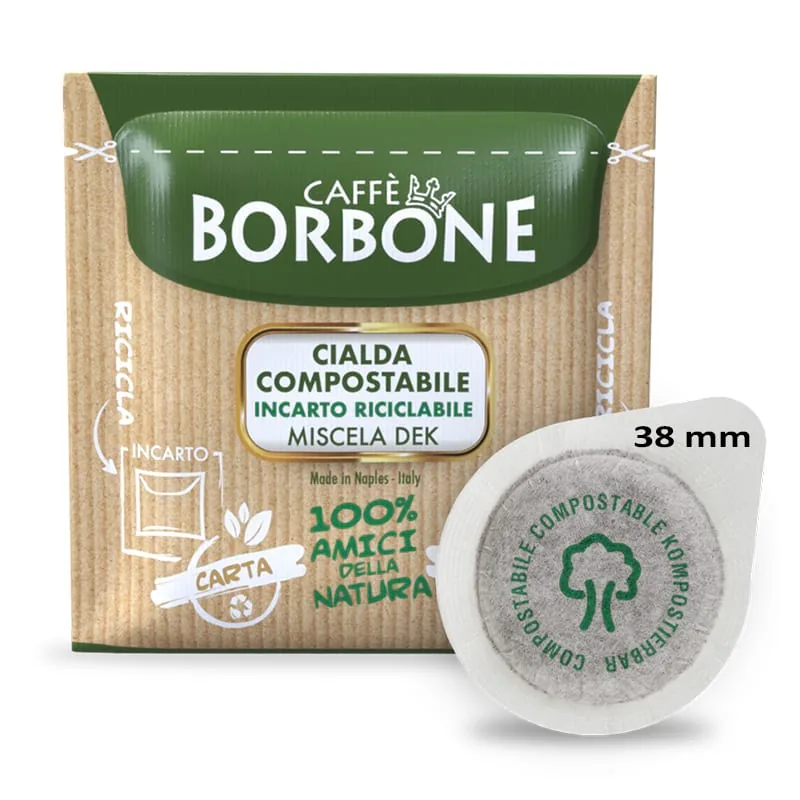 Caffè Borbone miscela Verde Dek - Cialde 38 mm