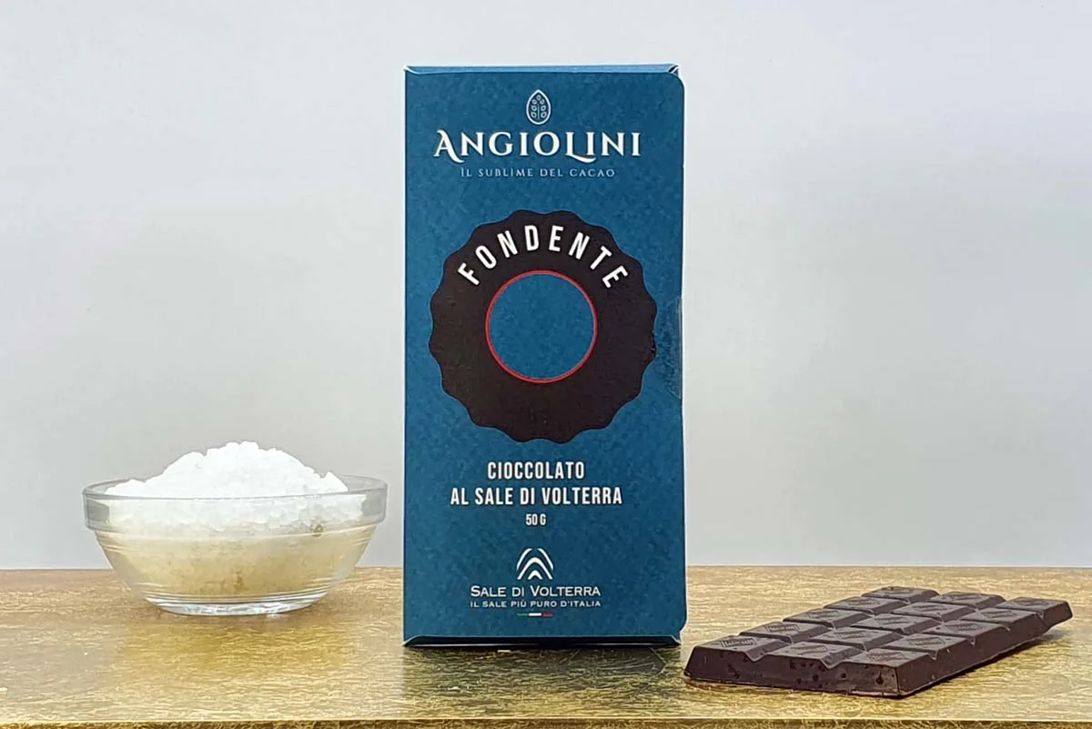 Tavoletta cioccolato fondente al sale di Volterra