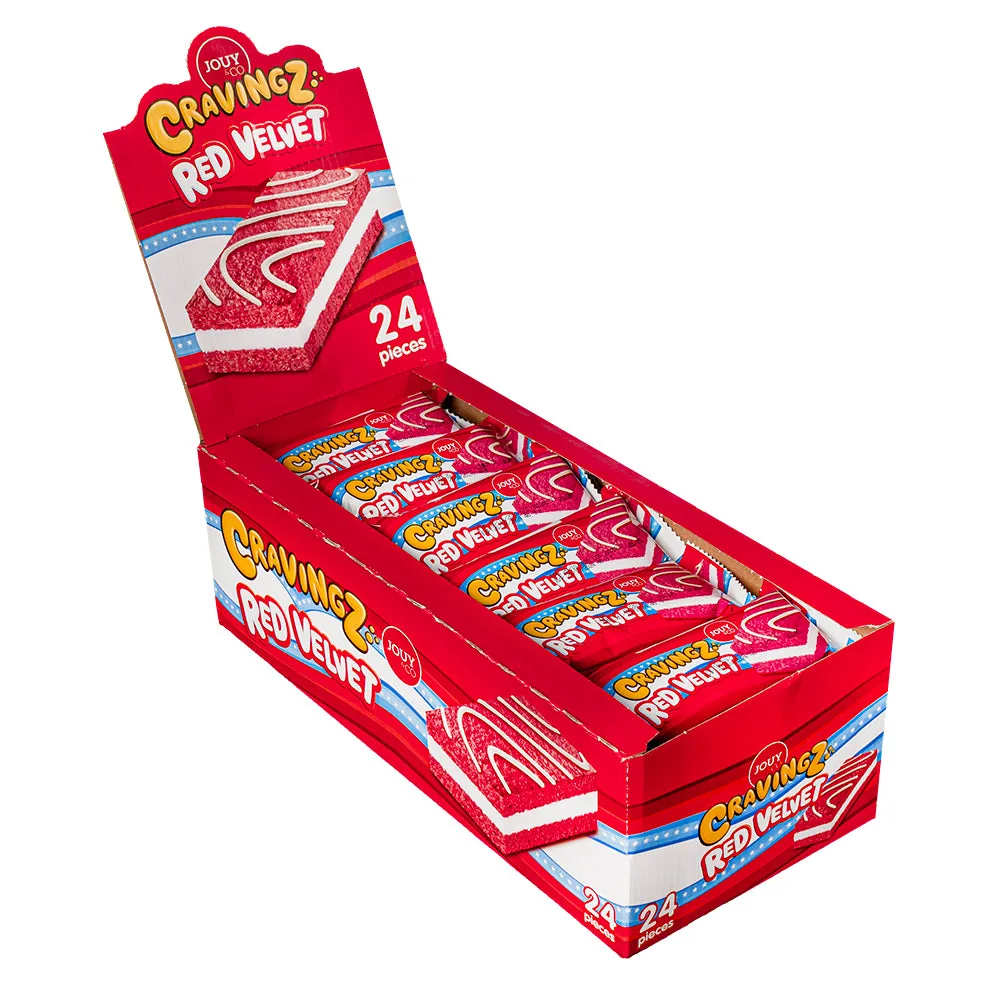 Jouy&Co Cravingz Red Velvet, collation au goût de red velvet de 40g (paquet de 24)
