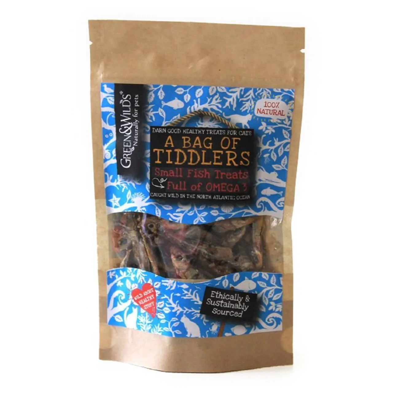 Green & Wild's A Bag of Tiddlers Fish Cat Treats 40g