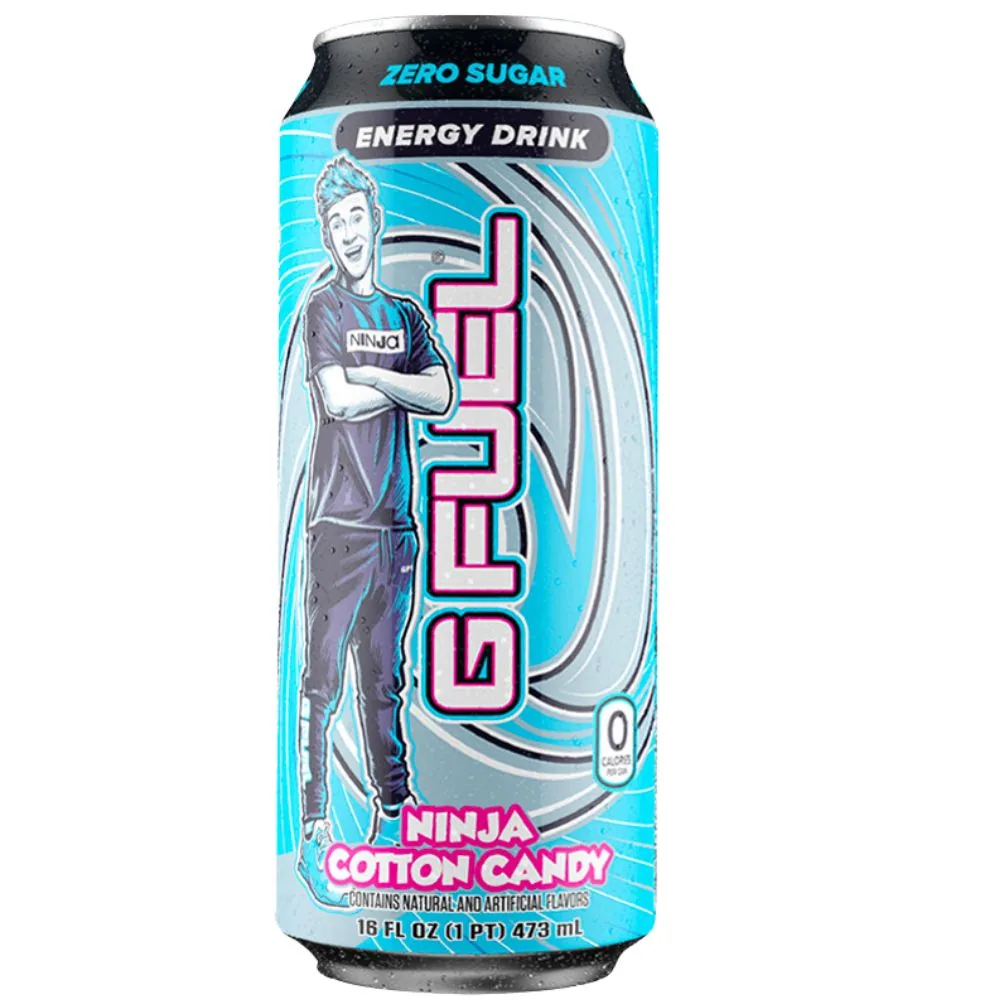 GFuel Ninja Zero Sugar Cotton Candy, boisson énergisante au goût de barbe à papa de 473 ml