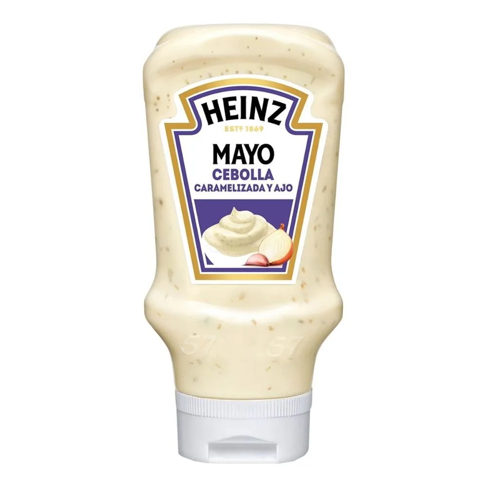 Heinz Mayo Oignon Caramélisé & Ail, sauce fine au goût d'oignon caramélisé de 395g