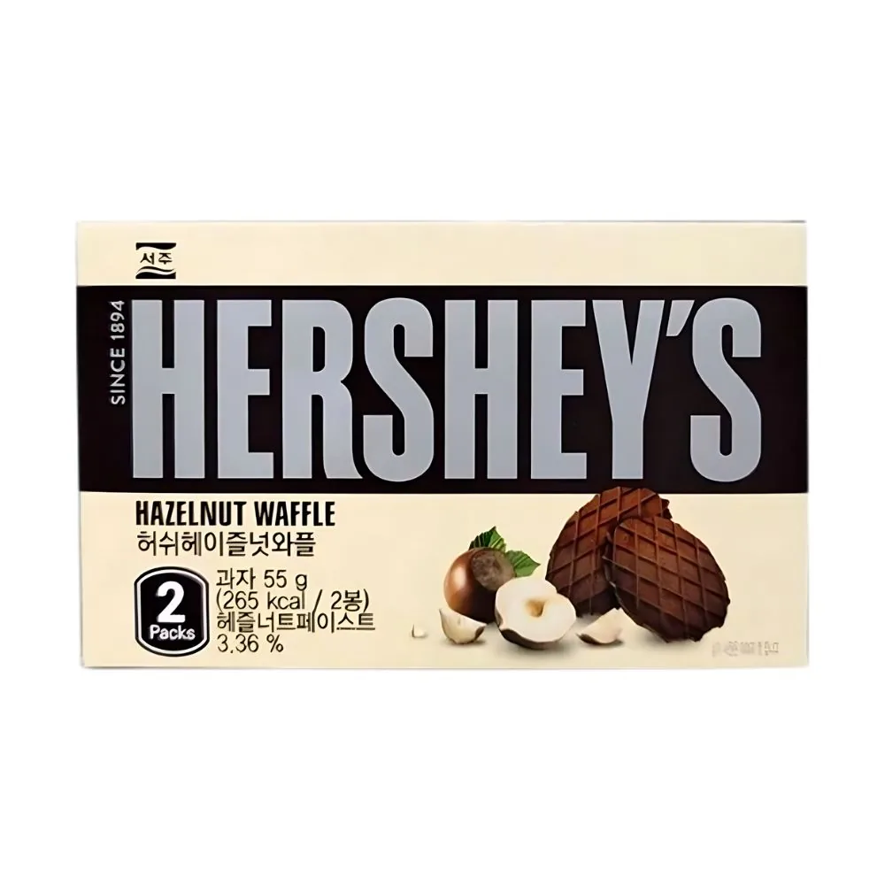 Hershey's Hazelnut Waffle, gaufre au goût de noisette de 55g